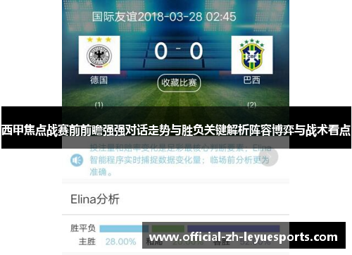 西甲焦点战赛前前瞻强强对话走势与胜负关键解析阵容博弈与战术看点